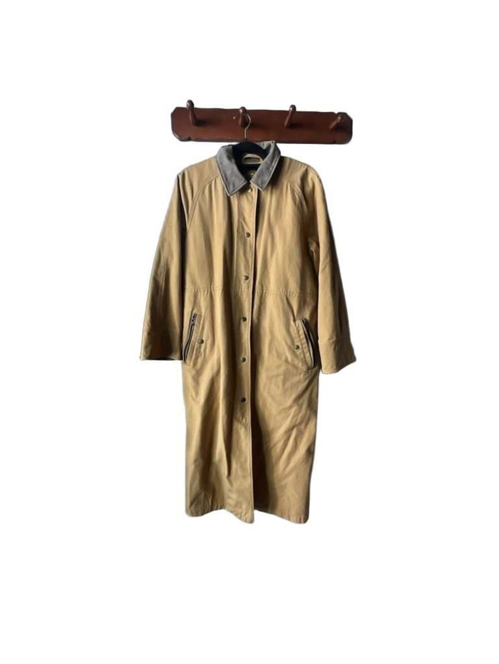 Cabela's Canvas Trench Coat Size S Reg Tan